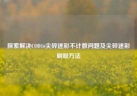 探索解决COD16尖碎迷彩不计数问题及尖碎迷彩刷取方法