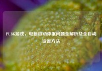 PUBG游戏，电脑自动休眠问题全解析及全自动设置方法