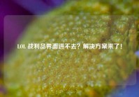 LOL 战利品界面进不去？解决方案来了！