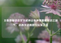 王者荣耀语音文字成峡谷有声弹幕藏鲜活江湖气，却遇发送难题引玩家关注