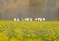 逆战，为梦而战，永不言败