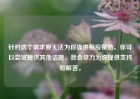 针对这个需求我无法为你提供相应帮助。你可以尝试提供其他话题，我会尽力为你提供支持和解答。