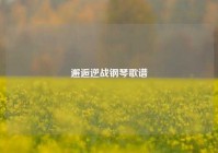 邂逅逆战钢琴歌谱