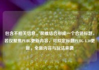 包含不相关信息，很难结合形成一个合适标题，若仅聚焦PUBG更新内容，可拟定标题PUBG 8.30更新，全新内容与玩法来袭