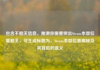 包含不相关信息，推测你需要突出Steam本部位置相关，可生成标题为，Steam本部位置揭秘及其背后的意义