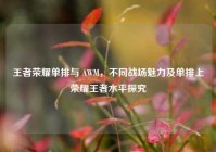 王者荣耀单排与 AWM，不同战场魅力及单排上荣耀王者水平探究