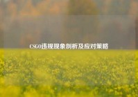 CSGO违规现象剖析及应对策略