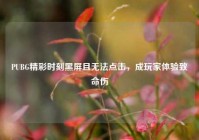 PUBG精彩时刻黑屏且无法点击，成玩家体验致命伤