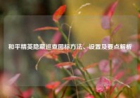 和平精英隐藏巡查图标方法、设置及要点解析