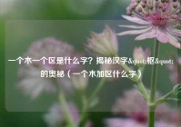 一个木一个区是什么字？揭秘汉字"枢"的奥秘（一个木加区什么字）