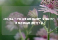 和平精英出现屏幕变黑掉帧问题？实用解决方法帮你顺畅开启吃鸡之旅