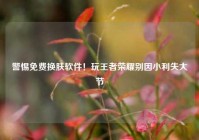 警惕免费换肤软件！玩王者荣耀别因小利失大节