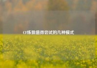 CF练狙值得尝试的几种模式
