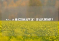 CSGO 5E 抽奖到底坑不坑？体验究竟如何？