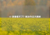 CF 录像看不了？解决办法大揭秘