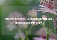 LOL解说抱断腿事件，赛场内外掀起别样风波，被抱断腿解说究竟是谁？