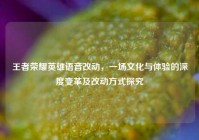 王者荣耀英雄语音改动，一场文化与体验的深度变革及改动方式探究