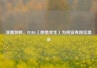 深度剖析，PUBG（绝地求生）为何没有段位显示