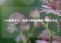 CSGO地图卡住、游戏卡顿难题解析与解决办法