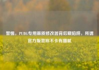 警惕，PUBG专用画质修改器背后藏陷阱，所谓官方版宣称不卡有猫腻