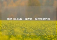 揭秘 LOL 韩服升级攻略，探寻突破之路