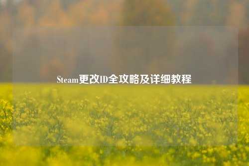 Steam更改ID全攻略及详细教程