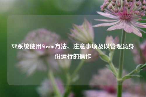 XP系统使用Steam方法、注意事项及以管理员身份运行的操作
