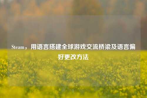 Steam,用语言搭建全球游戏交流桥梁及语言偏好更改方法