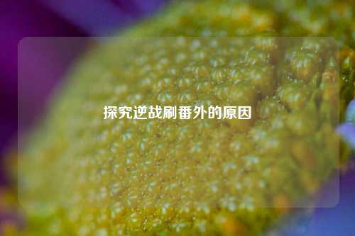 探究逆战刷番外的原因