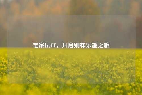 宅家玩CF,开启别样乐趣之旅