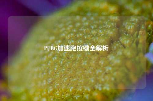 PUBG加速跑按键全解析