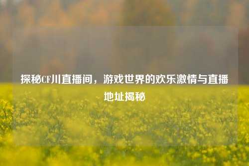 探秘CF川直播间,游戏世界的欢乐激情与直播地址揭秘