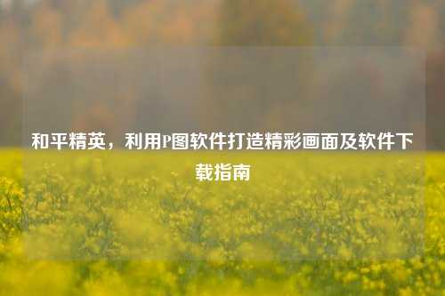 和平精英,利用P图软件打造精彩画面及软件下载指南