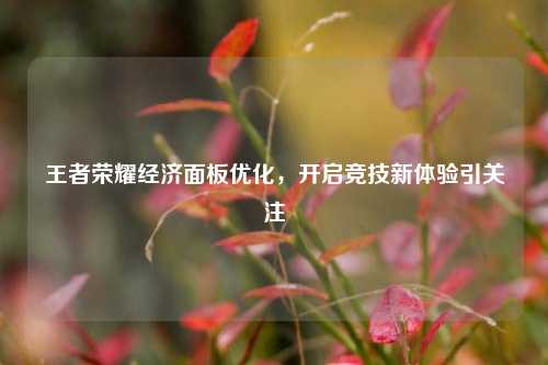 王者荣耀经济面板优化，开启竞技新体验引关注