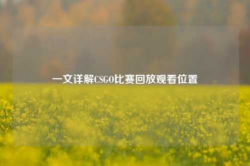 一文详解CSGO比赛回放观看位置