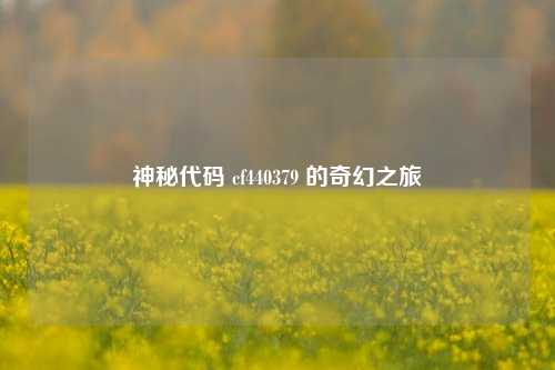 神秘代码 cf440379 的奇幻之旅