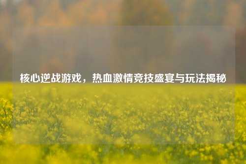 核心逆战游戏，热血激情竞技盛宴与玩法揭秘