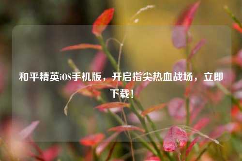 和平精英iOS手机版，开启指尖热血战场，立即下载！