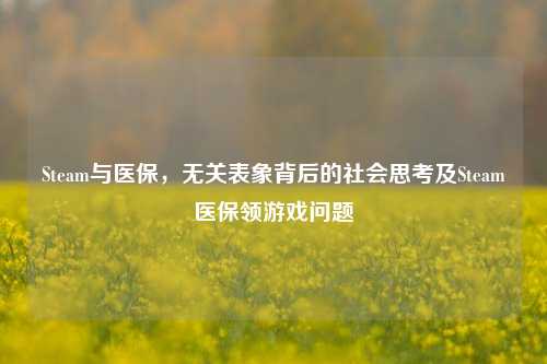 Steam与医保，无关表象背后的社会思考及Steam医保领游戏问题