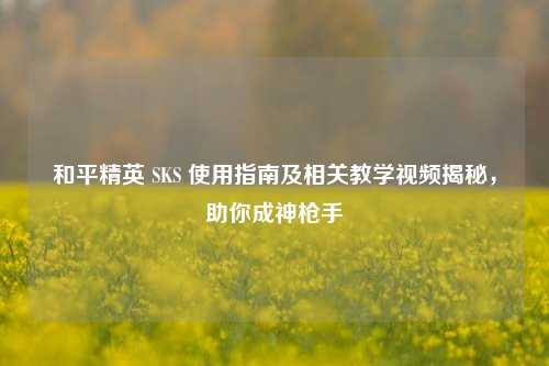 和平精英 SKS 使用指南及相关教学视频揭秘,助你成神枪手