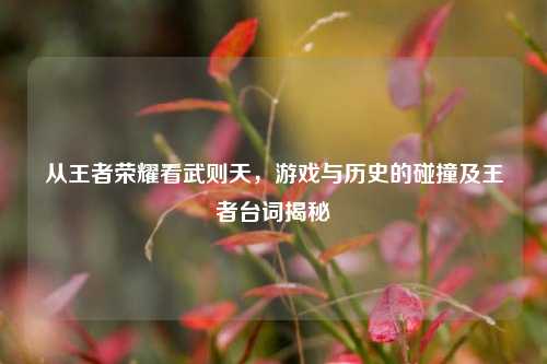 从王者荣耀看武则天,游戏与历史的碰撞及王者台词揭秘