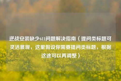 逆战安装缺少611问题解决指南(提问类标题可灵活展现,这里假设你需要提问类标题,根据这途可以再调整)