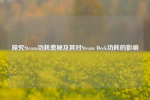 探究Steam功耗奥秘及其对Steam Deck功耗的影响