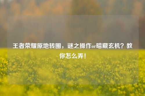 王者荣耀原地转圈,谜之操作or暗藏玄机?教你怎么弄!