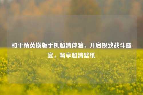 和平精英横版手机超清体验，开启极致战斗盛宴，畅享超清壁纸