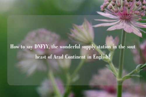 How to say DNFYY, the wonderful supply station in the southeast of Arad Continent in English?
