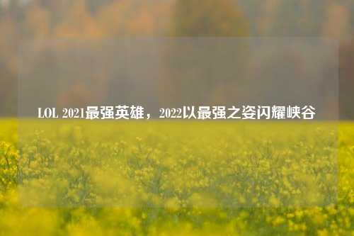 LOL 2021最强英雄,2022以最强之姿闪耀峡谷