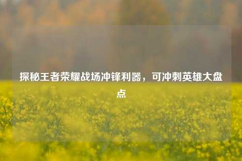 探秘王者荣耀战场冲锋利器，可冲刺英雄大盘点