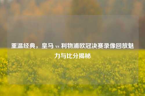 重温经典,皇马 vs 利物浦欧冠决赛录像回放魅力与比分揭秘