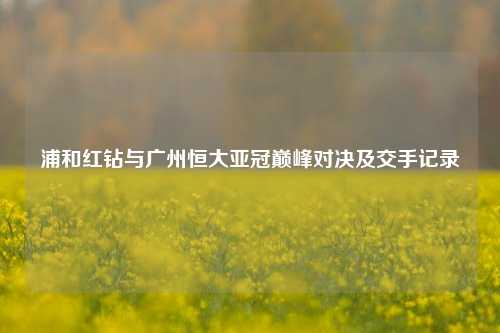 浦和红钻与广州恒大亚冠巅峰对决及交手记录